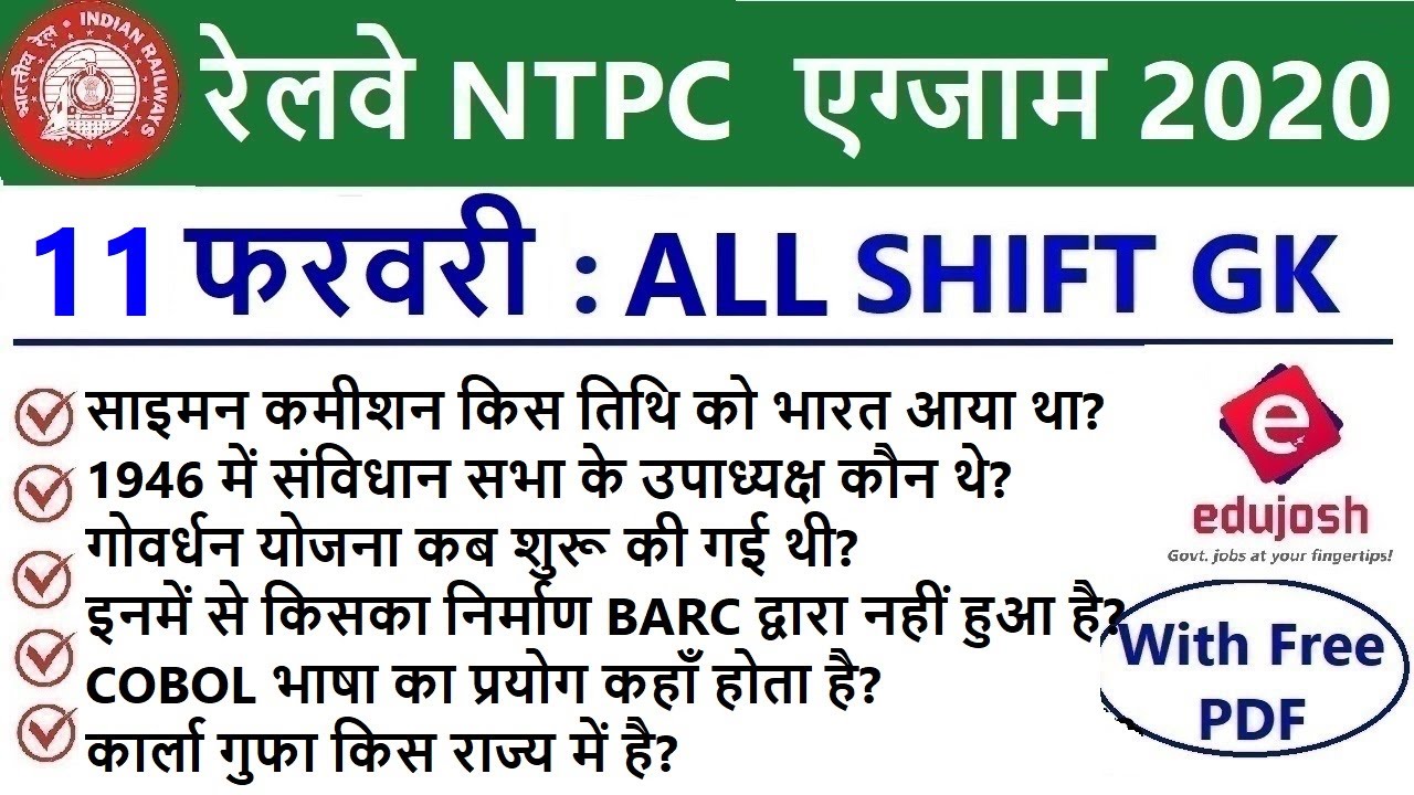 RRB NTPC Exam Analysis 2020 / RRB NTPC 11 February 2021 - ALL Shift Asked Question / RRB Exam Review