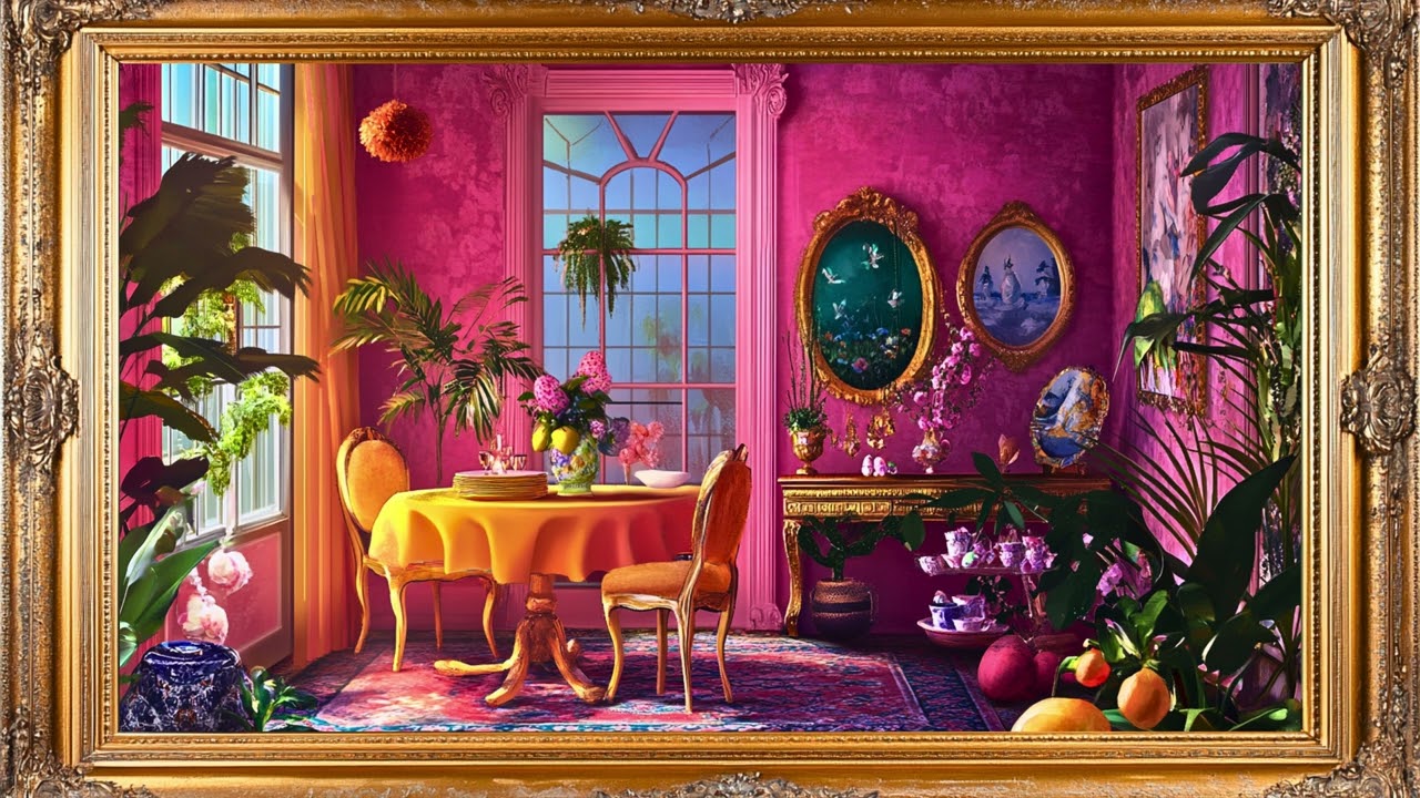 Vintage Dining Room TV Art | Dreamy Maximalist TV Screensaver | Frame TV Art for Interiors