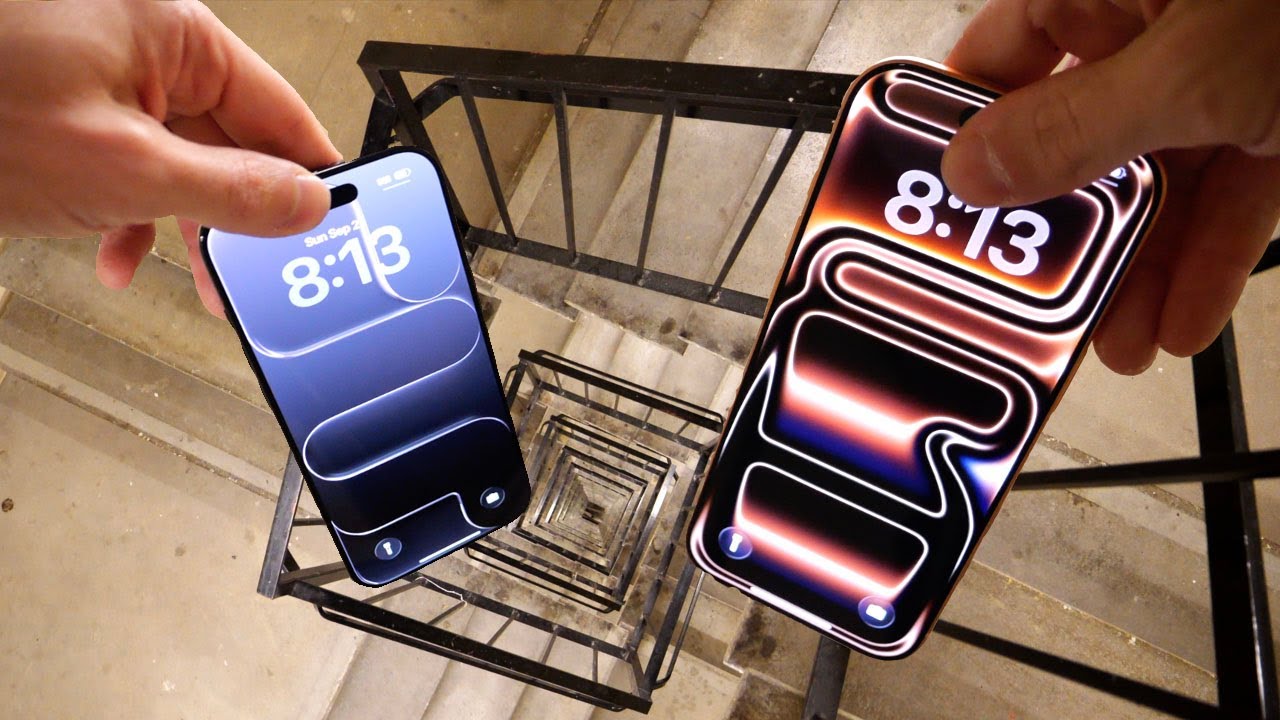 Падение iPhone 17 Pro против iPhone Air по винтовой лестнице с высоты 200 футов — выдержит ли он?