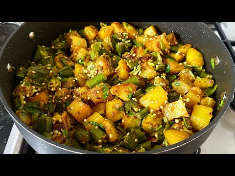 Pan Fried Okra And Potato / Vegan Recipe