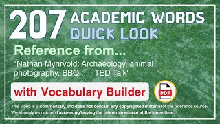 207 Academic Words Quick Look Ref from "Archaeology, animal photography, BBQ ... | TED Talk"