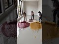 3 Workers Pour Red, White & Gold Metallic Epoxy Floor| Luxury Marble EpoxyDesign#shorts #epoxyfloor