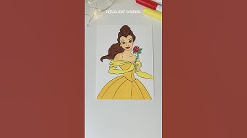 How to Draw a Princess Belle with AR Drawing app #shorts