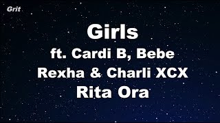 Girls ft. Cardi B, Bebe Rexha \& Charli XCX - Rita Ora Karaoke 【No Guide Melody】 Instrumental