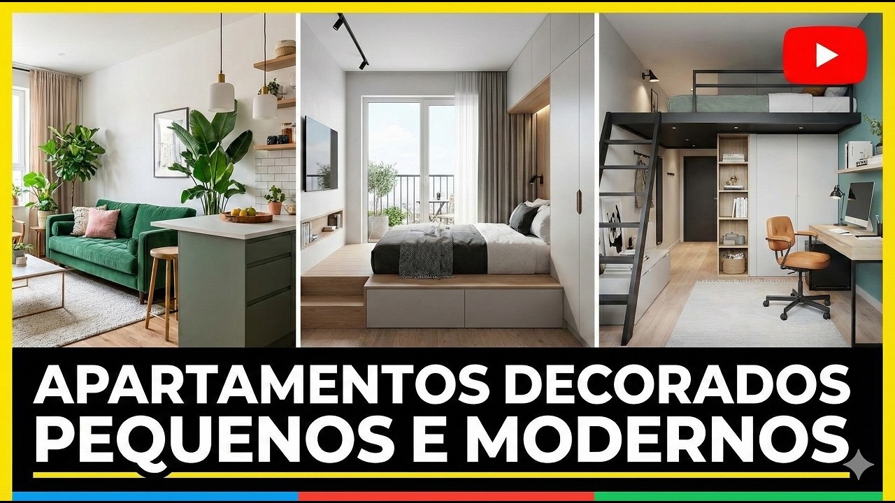 APARTAMENTOS DECORADOS PEQUENOS E MODERNOS - YouTube