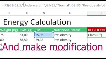 Calculate Energy Requirement with Excel