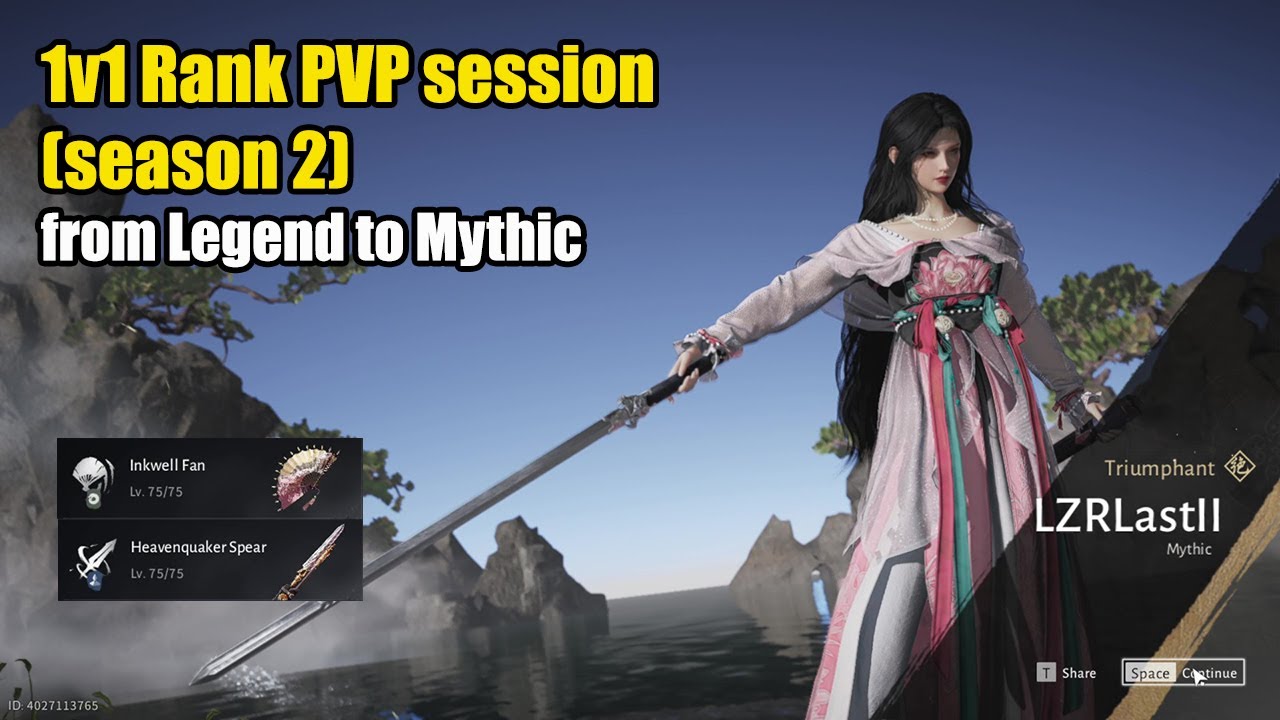 1v1 Rank PVP (season 2) Inkwell fan & Heavenquaker spear from Legend to Mythic | Where Winds Meet