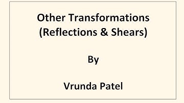 Other Transformations in 3D