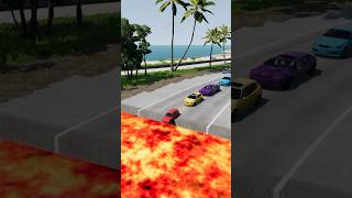 Colorful Small to Giant Cars vs Unfinished Road – BeamNG.drive #shorts #beamngdrive #automobile #usa screenshot 2