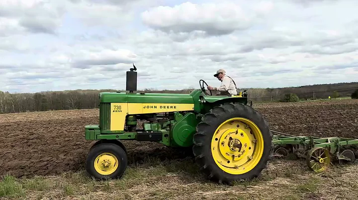 John Deere 730 Tractor and John Deere 810 Plow
