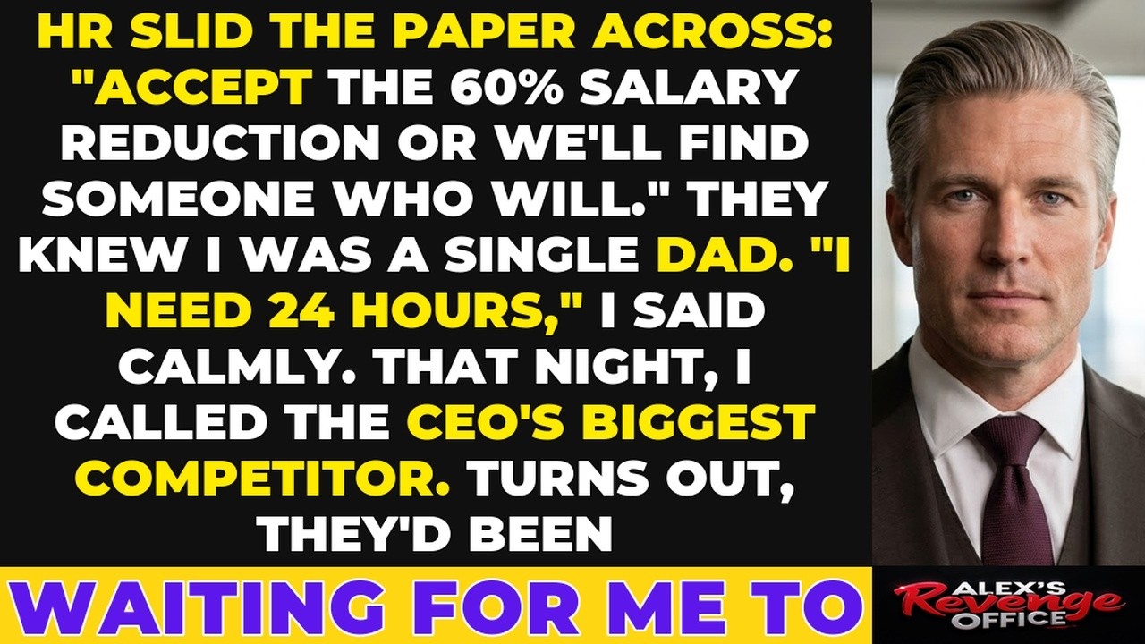 That moment when the conference room went silent, and I heard only my own heartbeat, is seared into my memory. Brenda from HR slid a paper across the table: a 60% pay cut, effective immediately....