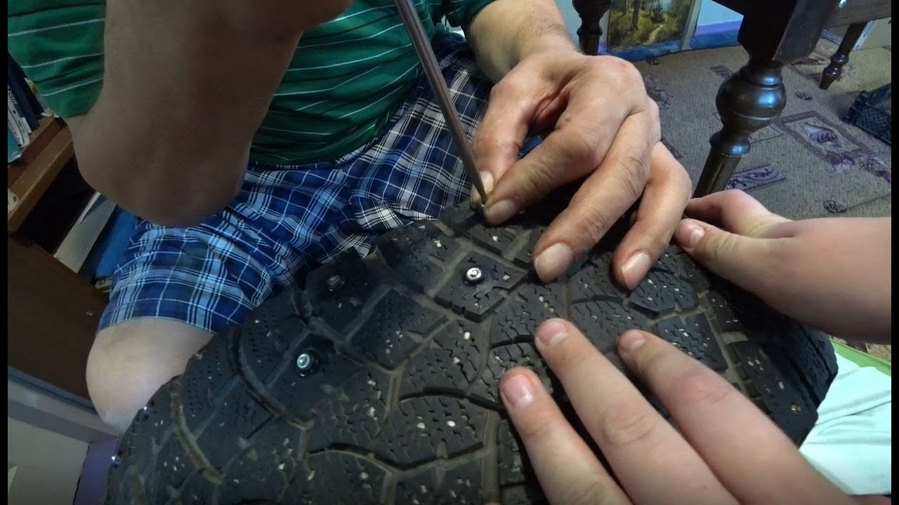 Дошиповка колес в домашних условиях - YouTube