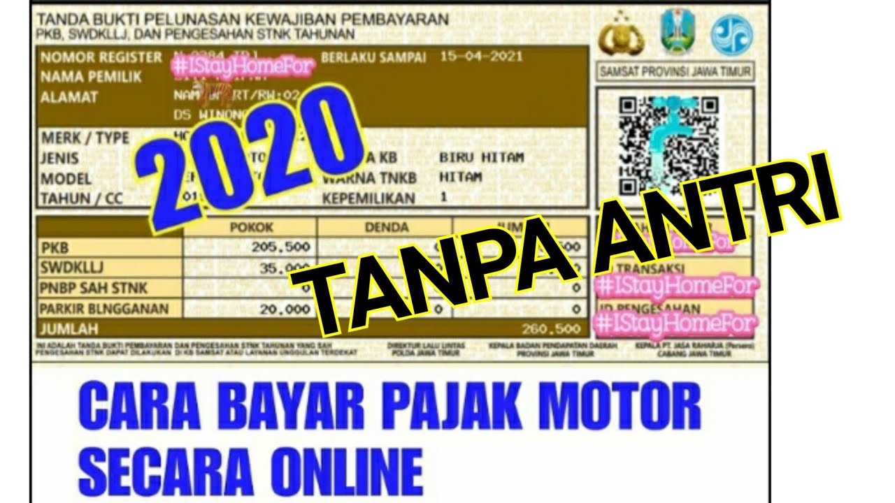 Cara Bayar Pajak Kendaraan Stnk Online ESamsat Tokopedia YouTube
