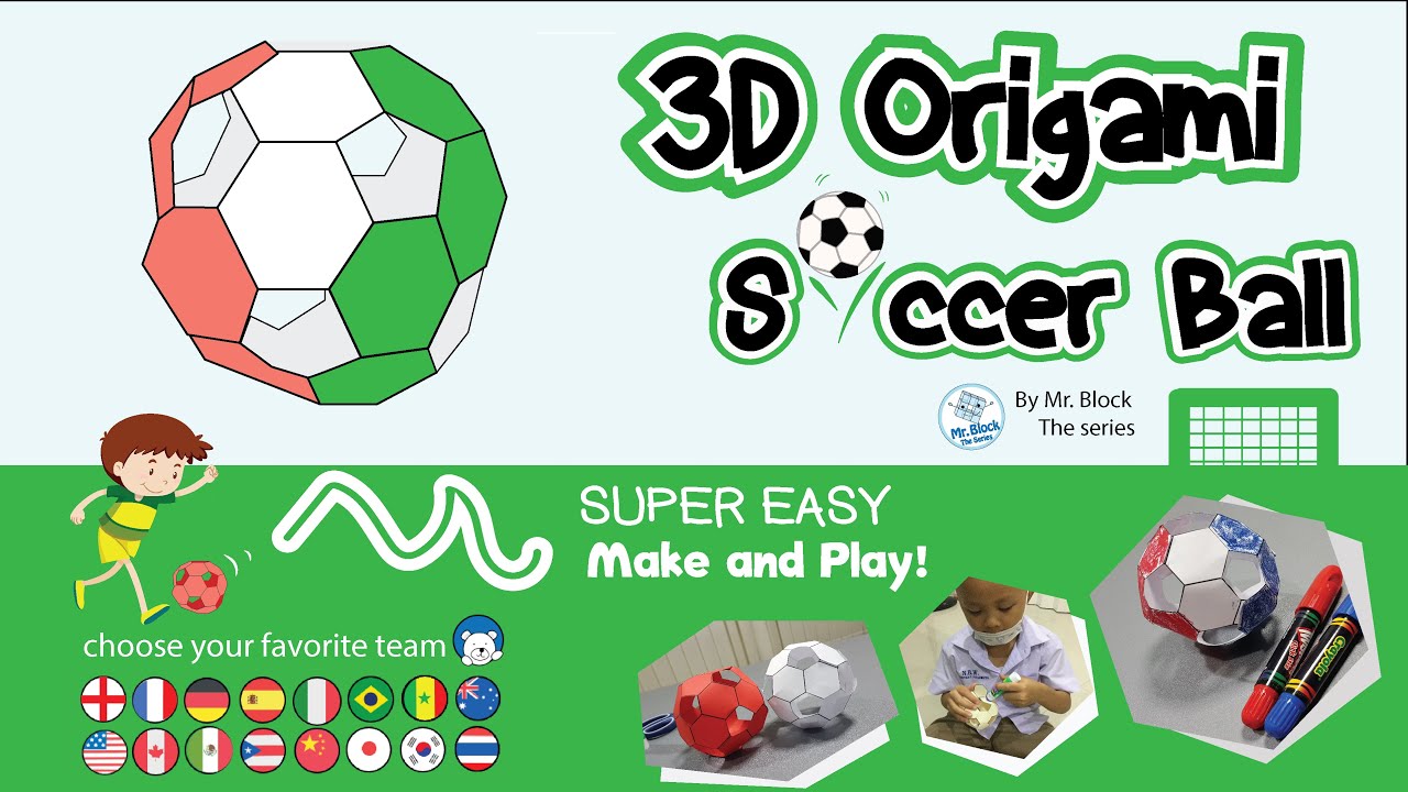 How to Make 3D Origami Soccer Ball Italy team YouTube