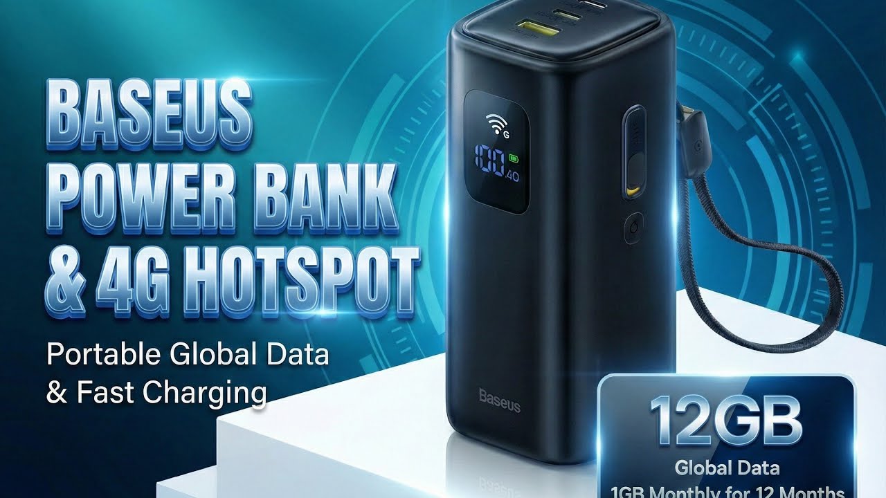 Baseus 4G Power Bank Review: 20000mAh Battery + Built-in WiFi No SIM Card Needed?  2in-1 Power Bank