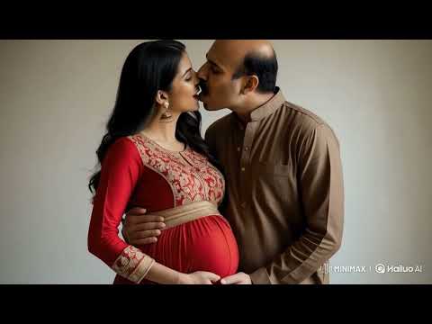 Young Indian Pregnant Women And Old Man Kissing Age Gap Love 