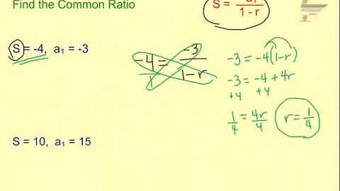 Ch. 12 Find Ratio given Sum of Infinite Geometric Series