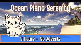 3 Hour LF Tropical beach Waves &amp; Piano For Ca