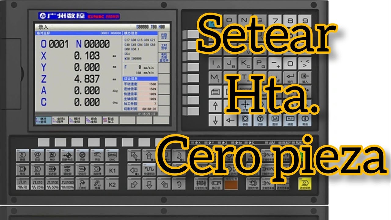 Setear Setear herramienta en torno CNC, cero pieza - YouTube