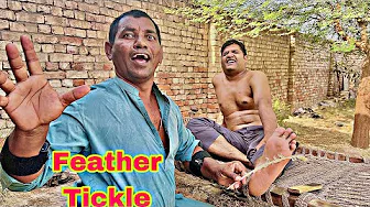 ASMR Feather Tickle on SENSITIVE Feet! Amazing Laughing Fit 😂