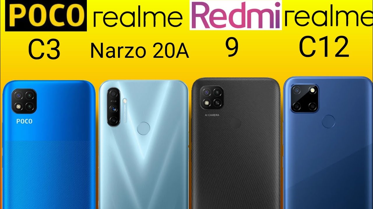 POCO C3 Vs Realme Narzo 20A Vs Redmi 9 Vs Realme C12 - Best Value For Money Phone Under 10000??? 🔥🔥🔥