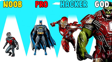 NOOB vs PRO vs HACKER vs GOD in Super Hero Run 3D | GokuNoob