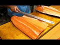 How To Fillet a Whole Salmon - 鮭魚切割技能 How To Make Sashimi & Sushi Series