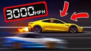 Pixel Car Racer - самый быстрый автомобиль Tesla 3000MPH
