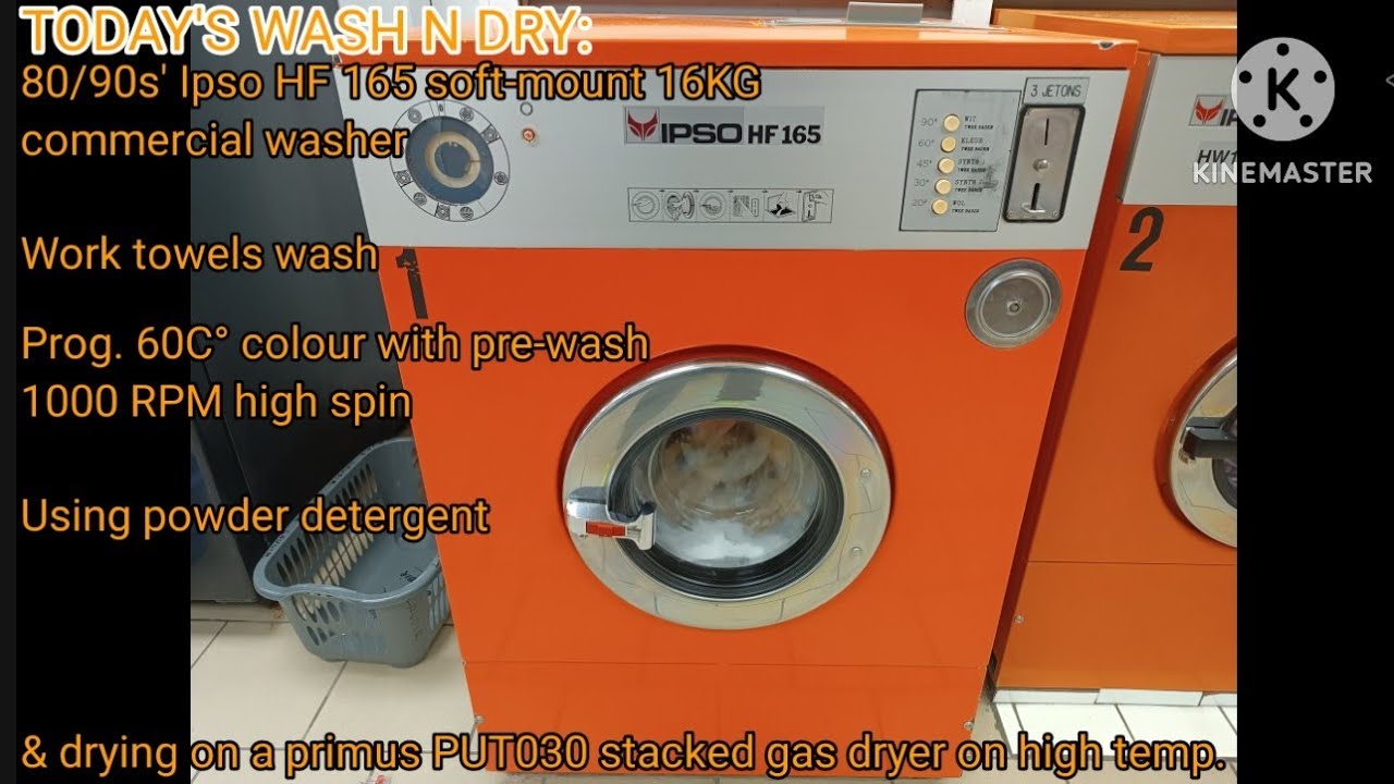 Ipso HF 165 vintage 16KG commercial washer -  60C° colour wash & primus PUT030 hot dry