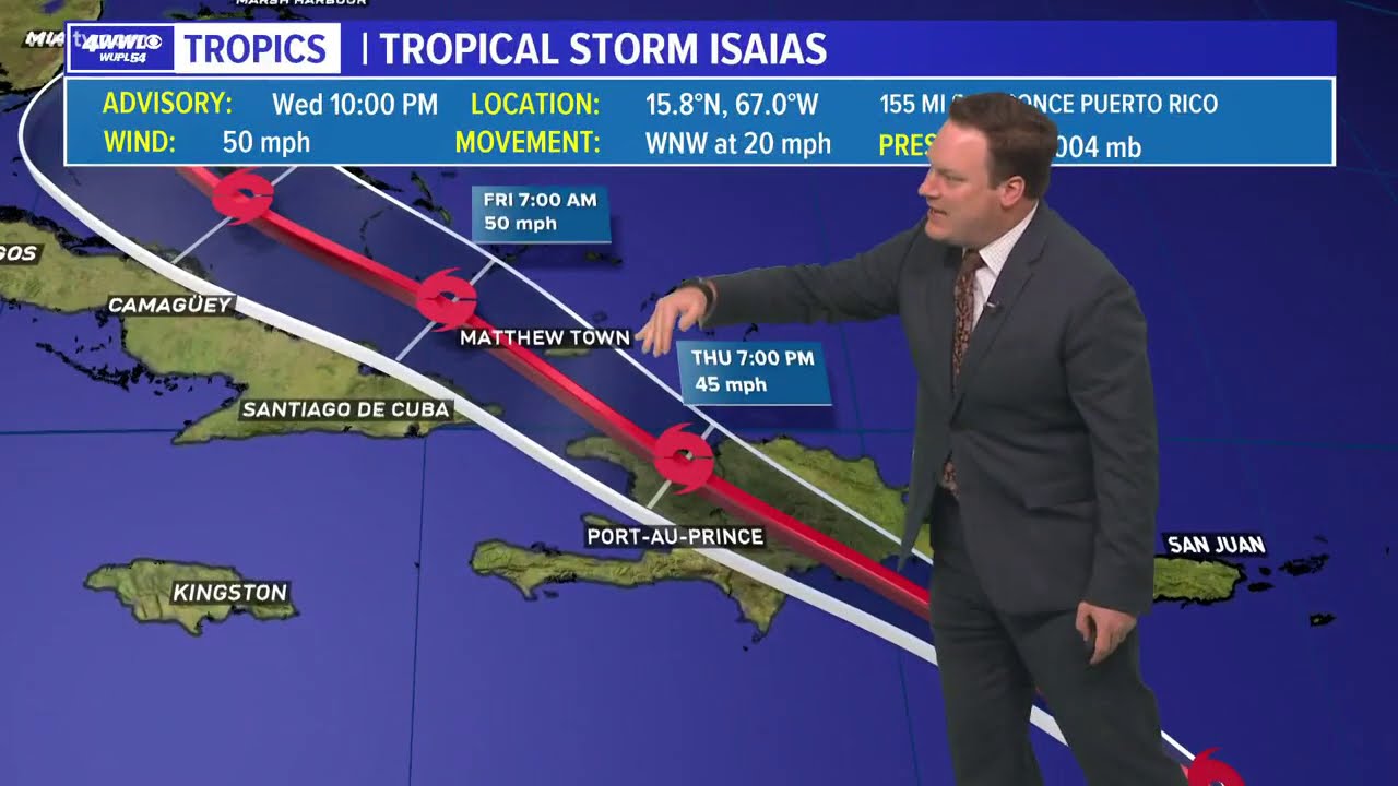 Wednesday night tropical update: Tropical Storm Isaias forms - YouTube