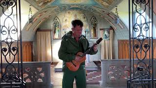 Richard Durrant plays Bach on a ukulele in The Italian Chapel, Orkney