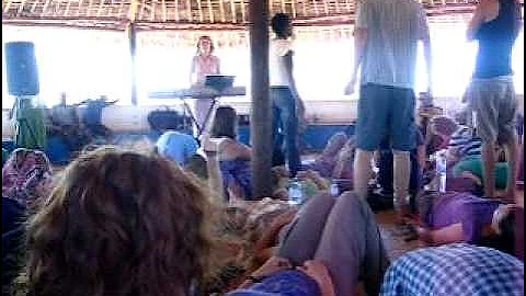 Heidi Baker praying over the HS11 students in Mozambique '09