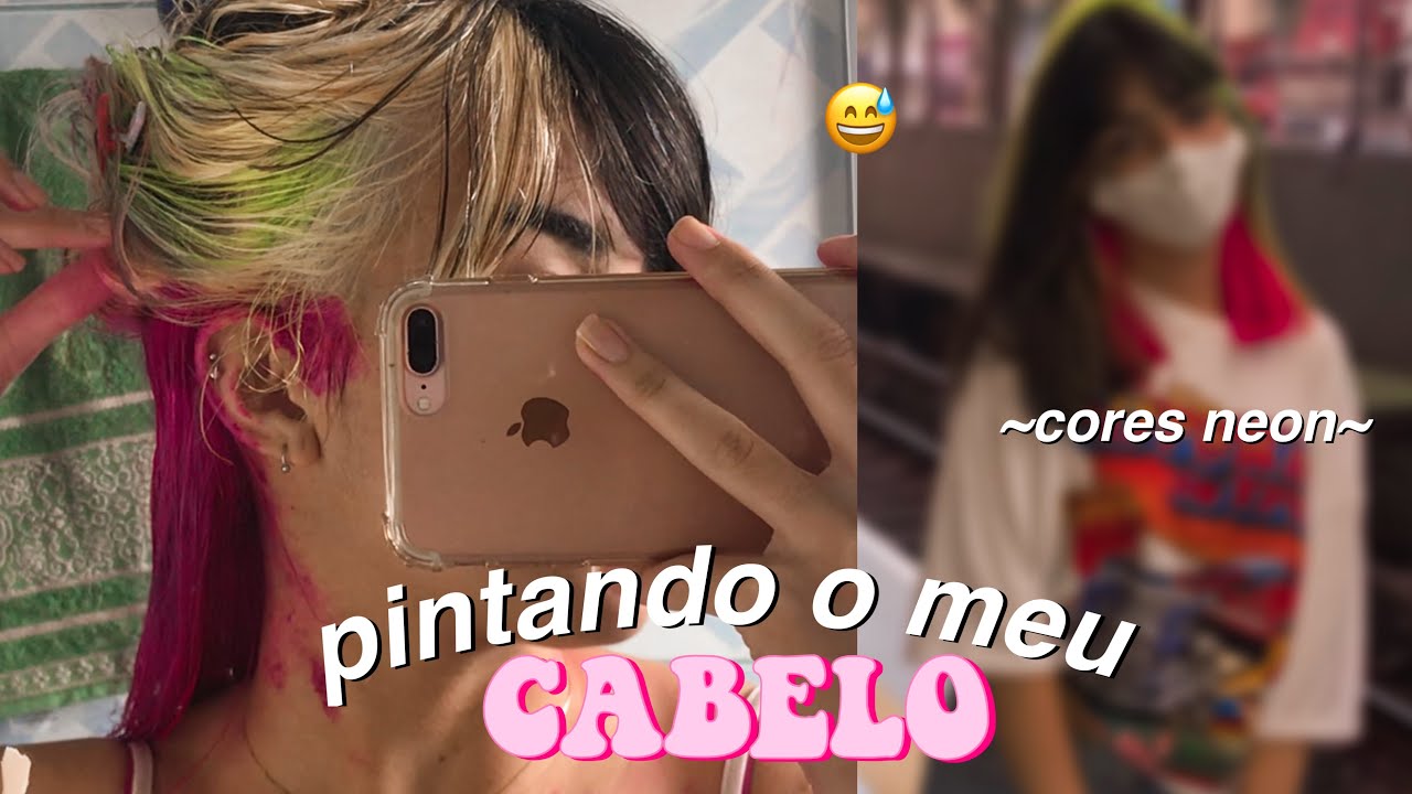 PINTANDO MEU CABELO EM CASA *colorido* 👻