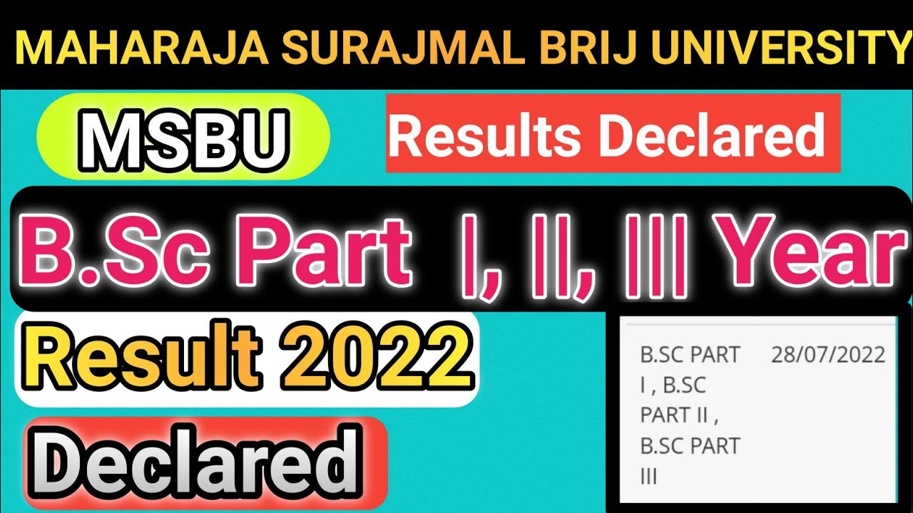 Msbu bsc Results Declared 2022 || Brij University Results 2022 || MSBU Result