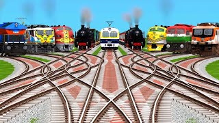 9 Trains High Speed Action on Realistic Curved Railroad Tracks | Trains Crossing | Train Simulator  screenshot 1