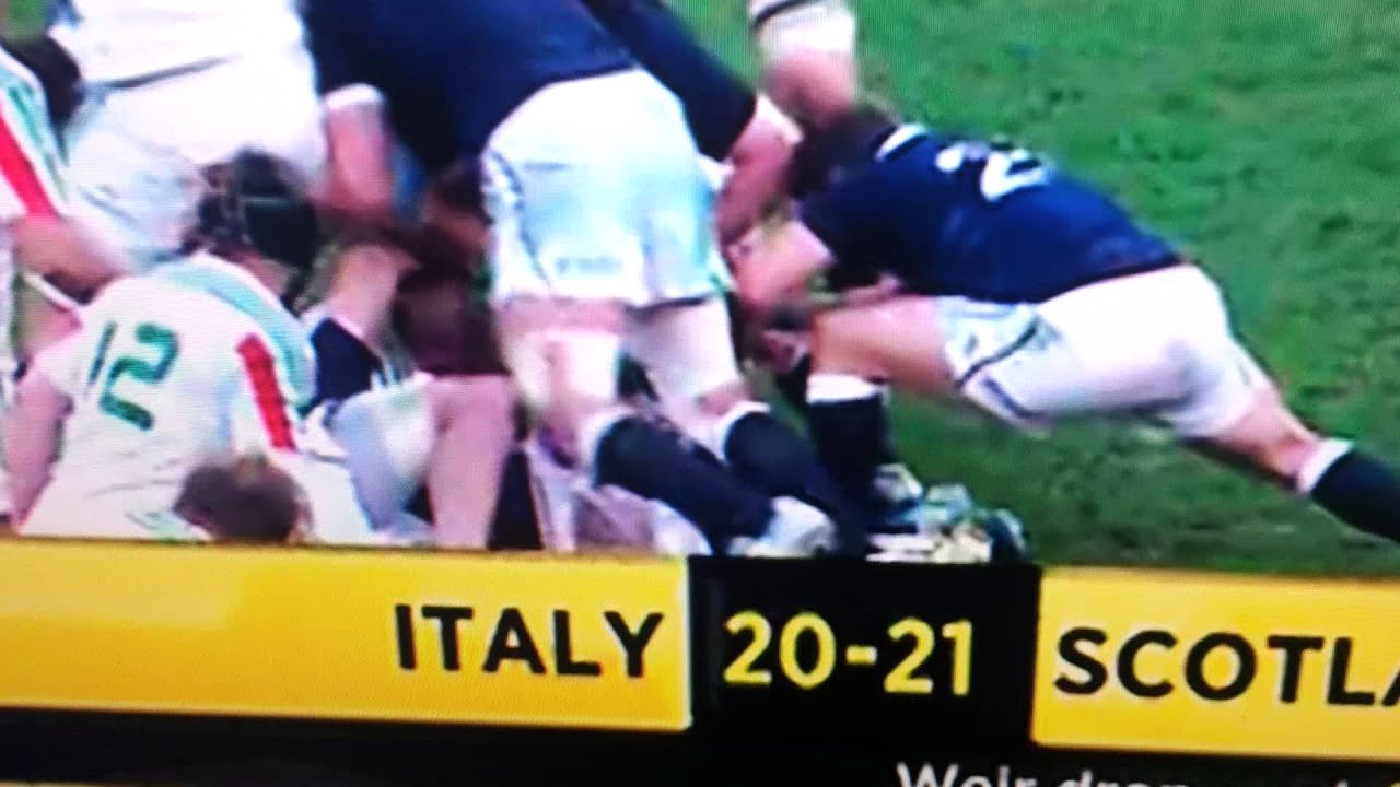 RUGBYScotland KNOCK ON,last moment against Italy YouTube