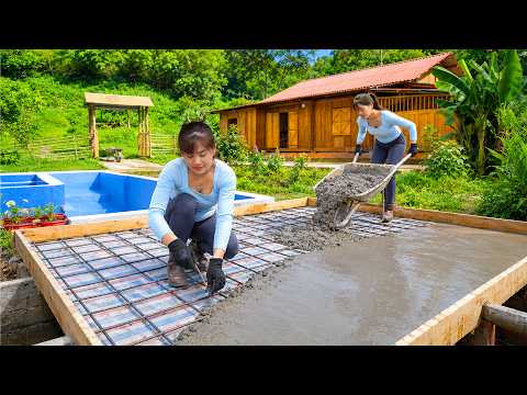 Amazing Concrete Floor Pouring with Rebar Mesh | صب أرضية خرسانية بشبكة حديد التسليح في المزرعة