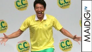 松岡修造、東京は猛暑も「僕のせいじゃない」　「C．C．レモン“修造おみくじ”付きボトル」発売記念イベント1