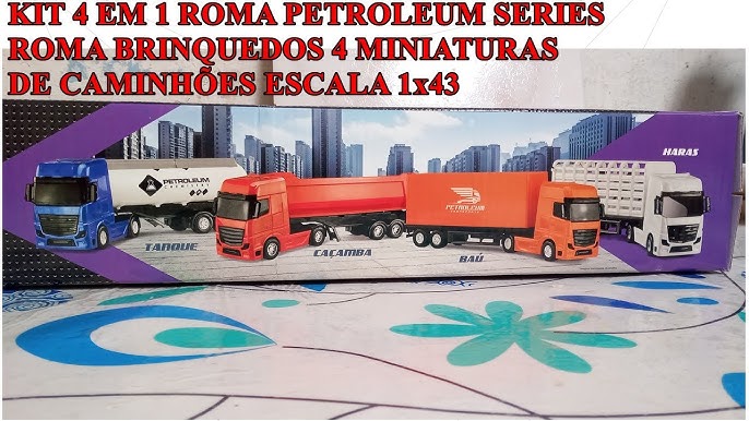 Caminhao Haras Carreta Bitrem Petroleum C/ Cavalo 1/43- Roma