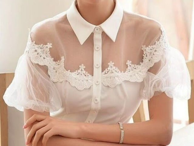 Белые блузки,которые украсят любую женщину! Beautiful white blouses.