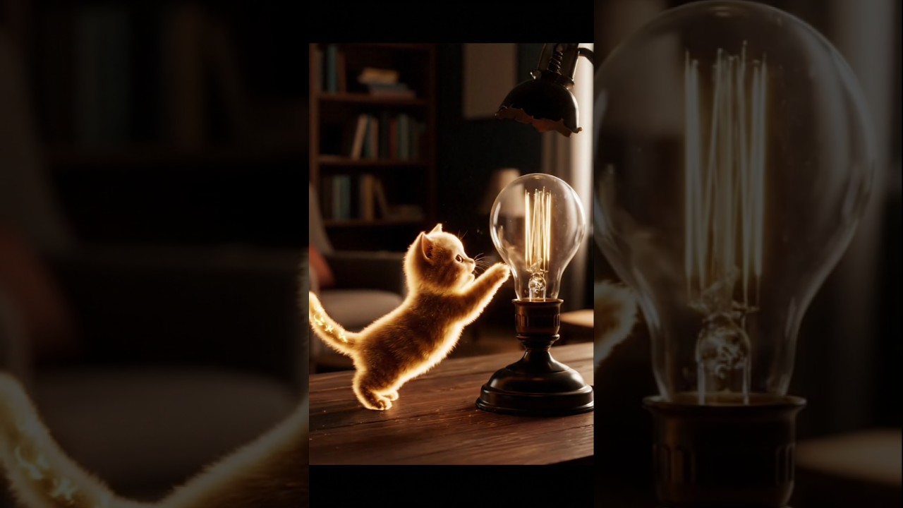Light Bulb Kitten 💡🐾 | Magical Glowing Cat Animation Short