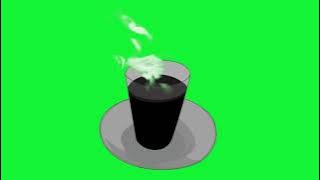 green screen animasi kopi panas || mentahan story wa  || coffee animation || kopi pagi hari