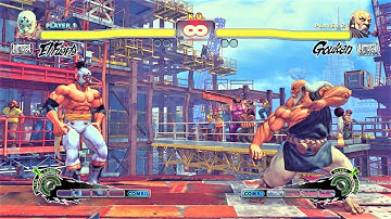 El Fuerte vs Gouken (Hardest AI) - Ultra Street Fighter IV