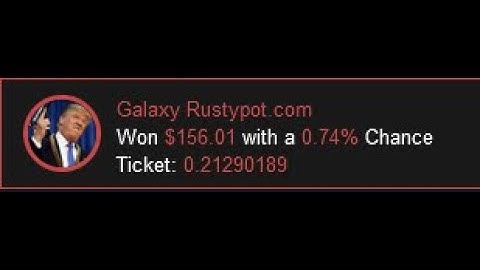 Winning a $150 RustyPot Jackpot with 0.74% chance