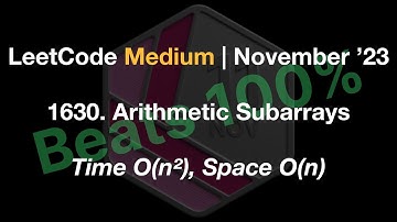 ✅ Time: Beats 100% - LeetCode Medium 1630. Arithmetic Subarrays - Time O(n²), Space O(n) - Swift