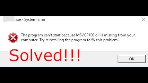 HOW TO SOLVE THE MSVCP100.DLL PROBLEM!!