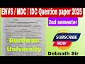 MDC 2nd semester Question paper 2025 Burdwan University#envs#mdc#shorts#exam#bu