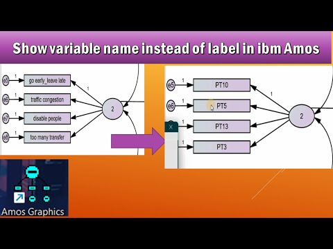 How to change variable "label" to variable "name" in IBM Amos