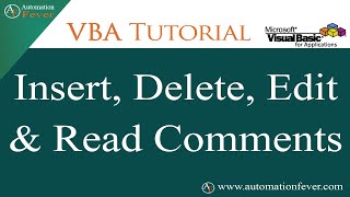 Insert, Delete, Edit, Read Cell Comments in VBA | Excel VBA Tutorial in Hindi
