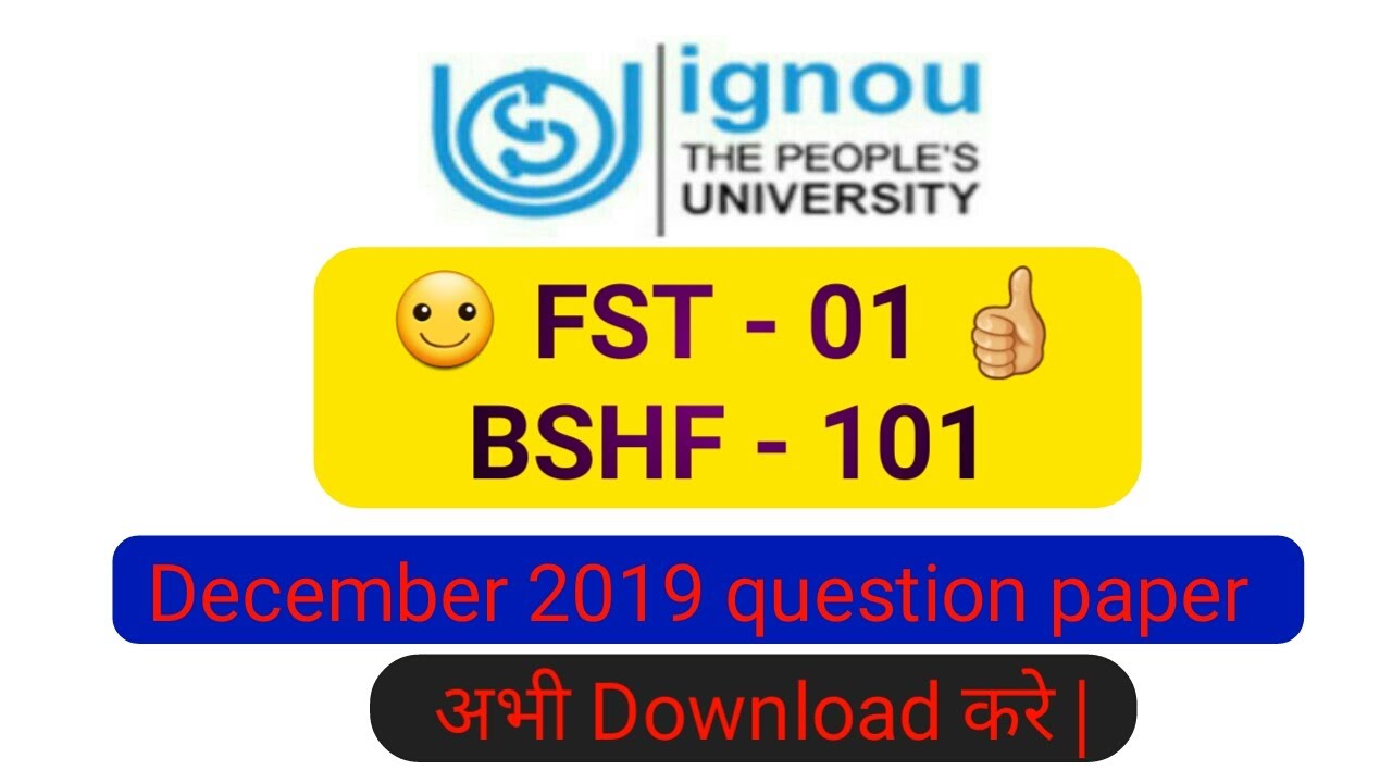 Fst - 01 and bshf - 101 question paper download kaise kare